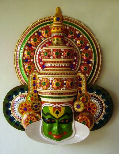 Kathakali Mask, Folk Mask, Kerala Culture, Kathakali Face, Kerala Mural Painting, Indian Classical Dance, Goddess Durga, African Art Paintings, Munnar