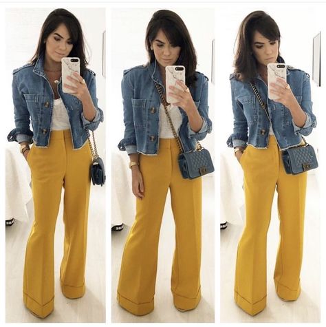 Mustard Pants Outfit, Yellow Pants Outfit, Mustard Yellow Pants, Mustard Outfits, Pants Outfit Work, Mustard Pants, Look Office, Spring Work, Color Blocking Outfits