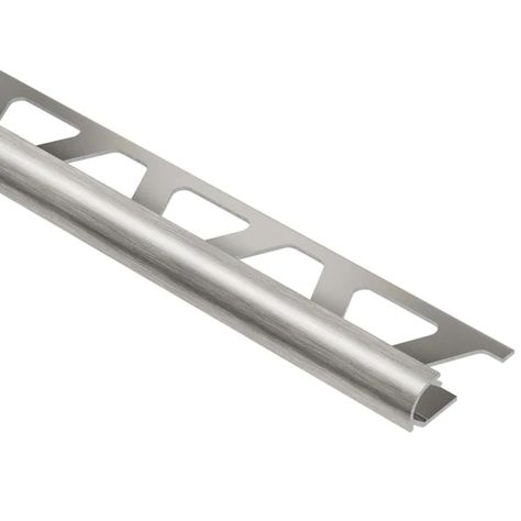 Schluter Systems Rondec 0.375-in W x 98.5-in L Brushed Nickel Aluminum Bullnose Tile Edge Trim in the Tile Edge Trim department at Lowes.com Tile Edge Trim, Countertop Backsplash, Residential Flooring, Bullnose Tile, Tile Tools, Flooring Tools, Tile Edge, Metal Tile, Tile Trim