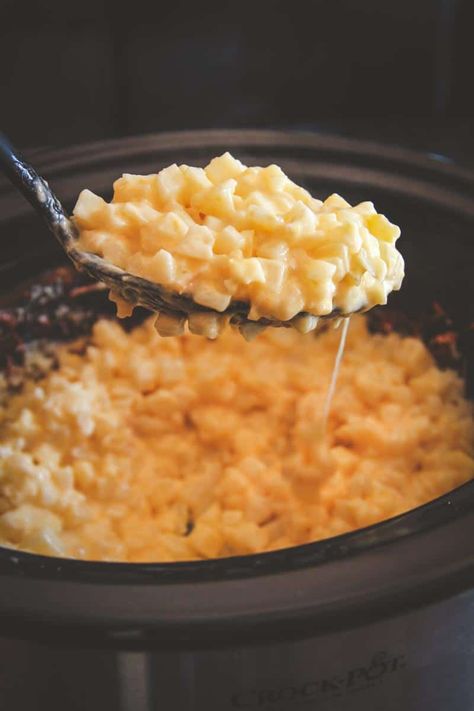 Next time you’re having any part or get-together and need a super easy to prepare recipe that everyone is going to love, I’d definitely recommend making these 5 ingredient slowcooker cheesy potatoes! Let’s say it’s 90+ degrees outside…the last thing you want to do is spend time cooking, over a hot stove or baking something […] Cheesy Potato Side Dishes, Slow Cooker Macaroni And Cheese Recipe, Slow Cooker Macaroni, Cheesy Potatoes Recipe, Potato Recipes Side Dishes, Crockpot Recipes Beef, Delicious Thanksgiving, Potato Side Dishes, Cheesy Potatoes