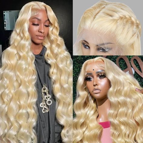 PRICES MAY VARY. 613 13x6 Lace Front Wig Human Hair :180% density Brazilian blonde wig human hair. No smell, no shedding, no knots. Healthy and comfortable Blonde Wig Human Hair:It can be freely designed according to the occasion. It can be dyed, permed, highlighted or curled.Can make middle part and side part 613 Lace Front Wig Human Hair:You can wear it to any party, making you the center of attention, more confident and beautiful 613 HD Lace Frontal Wig Human hair:With a more HD lace material 613 Lace Front Wig, Body Wave Lace Front Wigs, Human Hair Wigs Blonde, Hd Lace Frontal, Blonde Lace Front Wigs, Lace Front Wigs Human Hair, Wig Human Hair, Wigs Human Hair, Lace Material