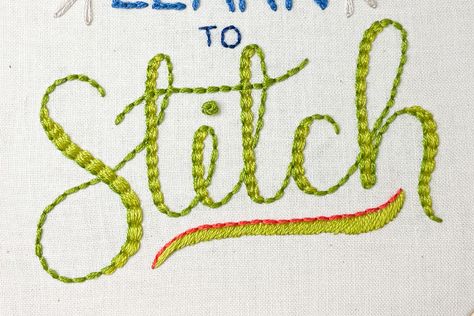 Hand Embroidery Patterns Letters, Diy Patches Embroidery, Hand Embroidery Letters, Basic Embroidery, Embroidery Lessons, Chain Stitch Embroidery, Name Embroidery, Basic Embroidery Stitches, Embroidery Letters