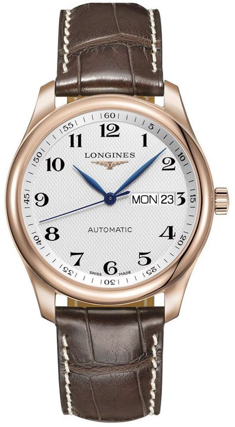 Longines Watch Master Collection Mens L2.755.8.78.3 | C W Sellors Luxury Watches Longines Master Collection, Longines Watch, Rose Gold Case, Patek Philippe, Watch Collection, Luxury Watches, Leather Watch, Leather Straps, Clutch Bag