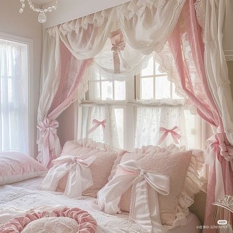 coquetteangelll Kawaii Room Ideas, Dream Bedroom Inspiration, Kawaii Bedroom, Princess Bedroom, Dekorasi Kamar Tidur, Cute Bedroom Decor, Cute Room Ideas, Cozy Room Decor, Pretty Room