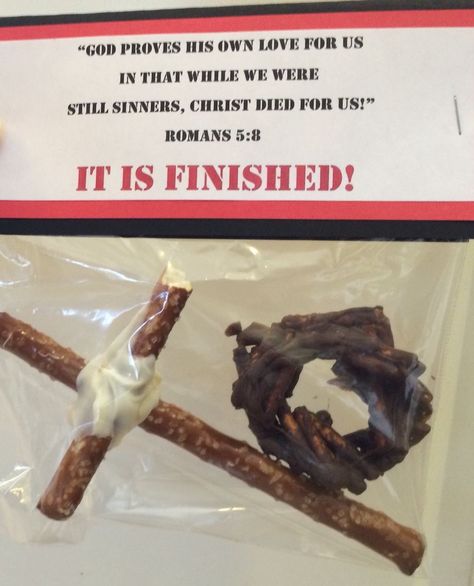 Day 89:  Holy Week/Resurrection Week -  The Crucifixion of Jesus “And when Jesus had cried out again in a loud voice, he gave up his spirit. When the centurion and those with him who were guarding Jesus saw the earthquake and all that had happened, they were terrified, and exclaimed, “Surely he was the Son of God!” ‭‭Matthew‬ ‭27:50, 54‬ ‭NIV‬‬  The Journey-TYL 🙏 Sunday School Snacks, Snacks School, Sunday School Projects, The Crown Of Thorns, Easter Sunday School, Easter Snacks, Super Snacks, Resurrection Day, Sunday School Kids