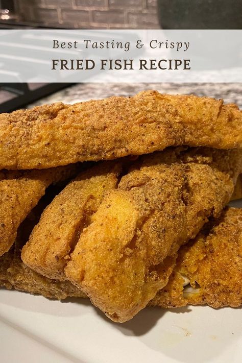 Photo of fried fish and seasoning Deep Fried Fish Batter, Southern Fish Fry Recipe, Best Fried Fish Recipe, Flounder Fish Recipes, Crispy Fried Fish, Deep Fryer Recipes, Fried Catfish Recipes, Fried Flounder, Fried Fish Recipe