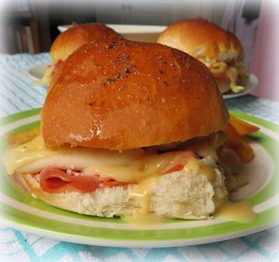 Chicken Cordon Bleu Sliders Chicken Cordon Bleu Sliders, Cordon Bleu Sliders, Homemade Honey Mustard, The English Kitchen, English Kitchen, Roasted Chicken Breast, Hot Sandwich, Chicken Cordon, Sliced Meat