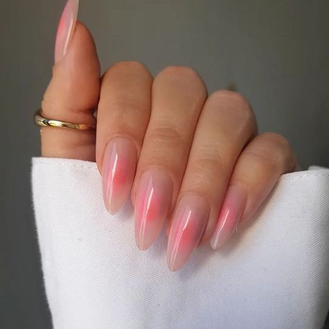 27 Prettiest Aura Nail Designs - It's All About Your Aura! – May the Ray Aura Nails Almond, Aesthetic Nail Design, Aura Nail Designs, Pink Aura Nails, Aura Nail, Pink Wedding Nails, White Almond Nails, Material Gworl, Aesthetic Nail