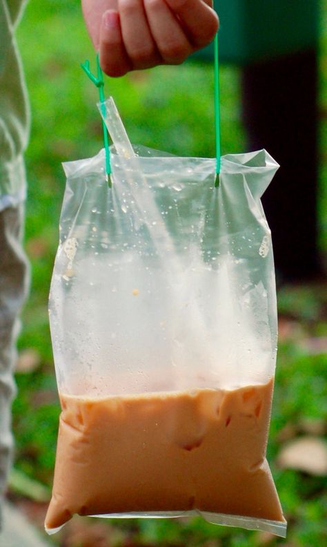 Iced teh tarik - takeaway! Iced Milk Tea, Iced Milk, Teh Tarik, Inner Being, Ice Milk, What's In My Bag, Ipoh, Transparent Bag, Cheap Eats