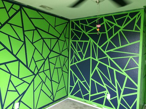 Gamer Room Paint Ideas, Game Room Wall Paint Ideas, Accent Wall Boys Bedroom, Boy Room Paint, Boys Bedroom Paint, Boys Game Room, Room Wall Painting, Bedroom Wall Designs, Toddler Boys Room