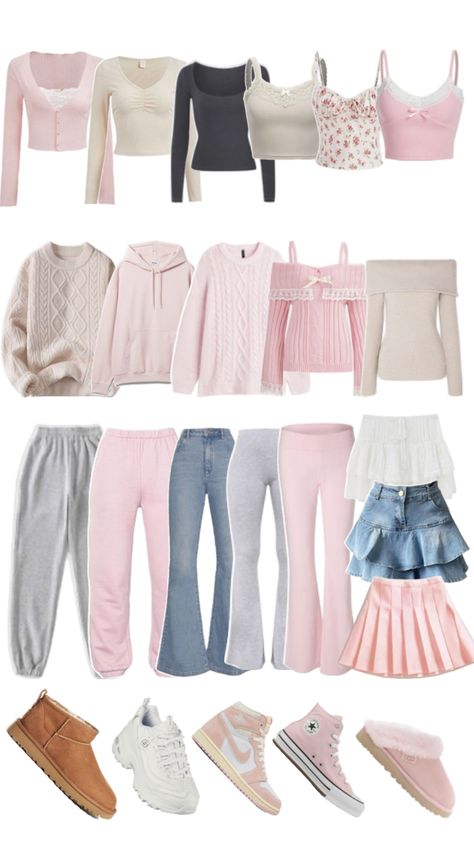 PINK😍😍😍😍❤️❤️❤️❤️❤️😭😭😭 Kawaii Causal Outfits, Hyper Feminine Outfits Aesthetic, Asian Clothing Style, Glamouröse Outfits, 사진 촬영 포즈, Outfit Inspo Casual, Casual Preppy Outfits, Cute Lazy Day Outfits, Clothes And Shoes