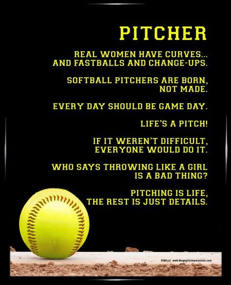 Softball Pitcher Quotes, Pitcher Quotes, Inspirational Softball Quotes, Hula Hop, Sports Quotes Softball, Softball Crafts, Softball Pitcher, Softball Drills, Softball Stuff