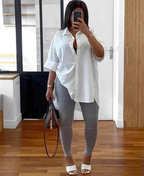 Oversized White Shirt, Look Legging, White Shirt Outfits, Speed Limit, Classy Casual Outfits, Causual Outfits, Casual Chic Outfit, Cute Simple Outfits, Mode Inspiration