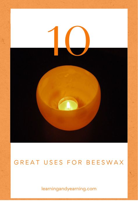 Beeswax is such an amazing product with so many uses. Here are 10+ ways to use it around your home for projects like luminaries, soap making and more! #beeswax #diy #crafts #homesteading #candles #luminaries #soapmaking #beeswaxwraps Handmade Beeswax Candles, Beeswax Tealight Candles, Beeswax Furniture Polish, Beeswax Recipes, Beeswax Candle Molds, Short Beeswax Candles, Bees Wax Wraps, Natural Beeswax Candles, Grow Your Own Food