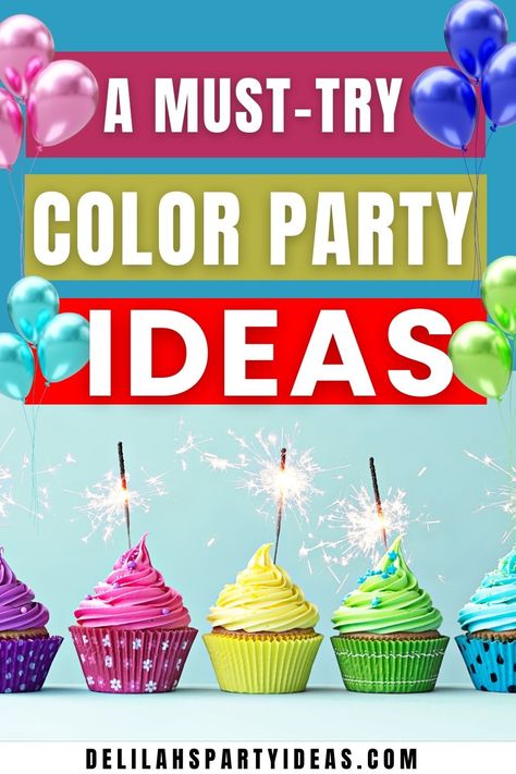 Add excitement to your party with our color party ideas! Explore vibrant oranges, calming blues, or playful pinks for adults and kids. Let's make your celebration one to remember! Color Dinner Party, Fun Themed Parties For Adults, Color Party Theme, Color Theme Party Ideas For Adults, Color Party Ideas, Color Party Decorations, Color Party Ideas For Adults, Color Themed Party, Colour Party