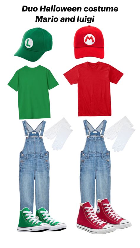 Mario And Luigi Costumes, Mario And Luigi Halloween, Luigi Halloween Costume, Luigi Costume, Mario And Luigi, Cute Halloween Costumes, Cute Costumes, Cute Halloween, Halloween Costume