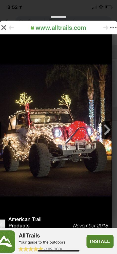 Jeep Parade Ideas, Jeep Decorated For Christmas, Jeep Wrangler Holiday Decorations, Decorating Jeep For Christmas, Jeep Christmas Decorations Parade, Thanksgiving Jeep Decorations, Jeep Parade Decorations, Jeep Christmas Pictures, Christmas Parade Jeep Ideas