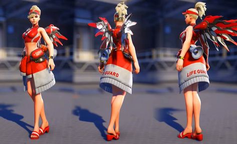 Its shop skin but ill buy it😼 Lifeguard Mercy Overwatch, Mercy Lifeguard Skin, Lifeguard Mercy, Character Turnarounds, Character Turnaround, Mercy Overwatch, Summer Skin, Figure Drawing Reference, Art Characters