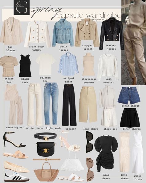 European Spring Capsule Wardrobe, Clean Girl Spring Capsule Wardrobe, Casual Outfit 2024 Spring, French Spring Capsule Wardrobe, Elevated Wardrobe Staples, Wardrobe Spring 2024, Capsule Wardrobe Outfits Spring 2024, Spring 2024 Wardrobe Capsule, Spring Travel Capsule Wardrobe Europe