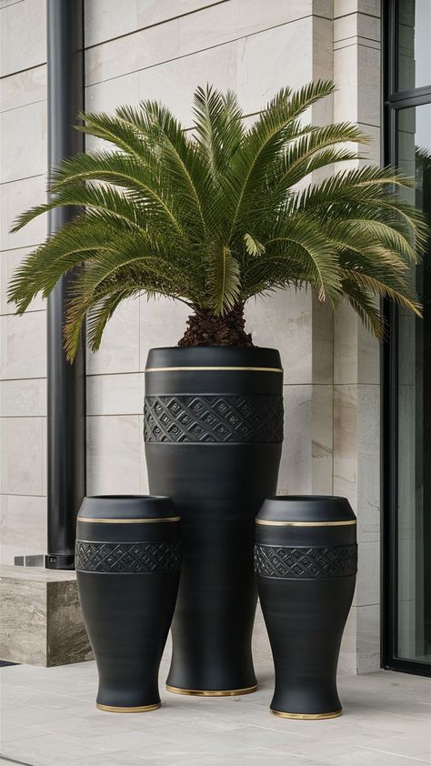 Drill Drainage Holes: Ensure your planters have adequate drainage holes to prevent waterlogging. Consider Wheels: Add wheels or a rolling platform to make large pots easier to move around. Seal Wooden Planters: If you’re using wooden planters, seal them to protect against rot. Suggested Hashtags #GardenDecor #OutdoorLiving #LargePlanters #DIYGarden #FlowerPots #ContainerGardening Large Flower Pots Outdoor, Diy Large Planters, Outdoor Ideas Garden, Oversized Planters, Extra Large Planters, Upcycled Planter, Planters Ideas, Pots And Planters, Large Flower Pots