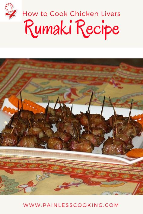 Chicken Liver Wrapped In Bacon, Chicken Liver Recipes Appetizers, Rumaki Recipe Bacon Wrapped Chicken Livers, Chicken Liver Appetizers, Rumaki Recipe Chicken Livers, Baked Chicken Livers Recipes, Smoked Chicken Livers, Chicken Liver Recipes Baked, Chicken Livers Wrapped In Bacon