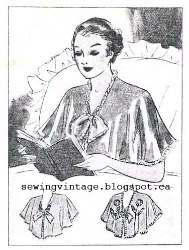 The Vintage Pattern Files: 1930's Sewing - Magic Bed Jacket...maybe for pictures? Bed Jacket Pattern, Bed Jacket, Sewing Lingerie, Easy Sewing Patterns, Fur Fabrics, Moda Vintage, Diy Dress, Warm Outfits, Vintage Lingerie