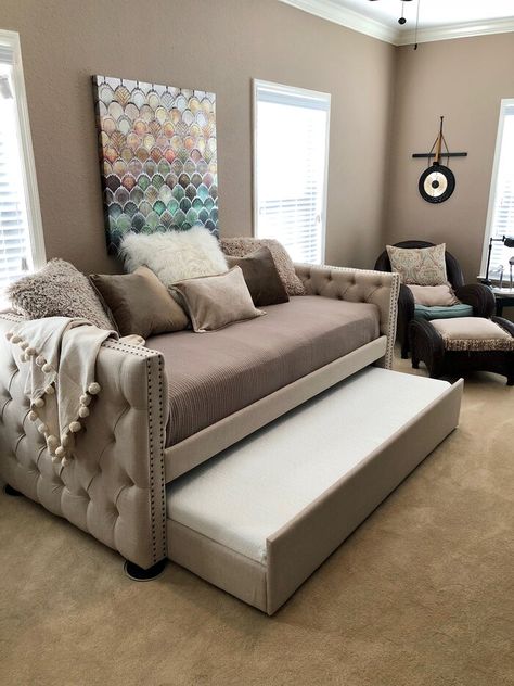 Guest Room Office Combo, Daybed Room, Guest Bedroom/office, Twin Daybed With Trundle, Guest Room Office, Daybed With Trundle, Spare Bedroom, Room Inspiration Bedroom, Room Ideas Bedroom