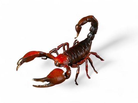 Scorpion with red pincers animal miniature on white background Red Scorpion, Scorpion, Graphic Resources, Insects, White Background, Miniatures, Animals, Red, White