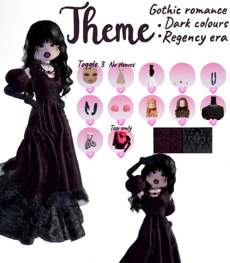 This outfit works for Gothic romance or Dark colours   or Regency era dress to impress Dark Regency Dress, Regency Era Dress To Impress Outfit, Gothic Dress To Impress Outfit, Dark Colours Dress To Impress, Dark Dress To Impress, Regency Era Dress To Impress, Gothic Romance Dress To Impress, Gothic Romance Outfit, Gothic Romance Outfit Dress To Impress