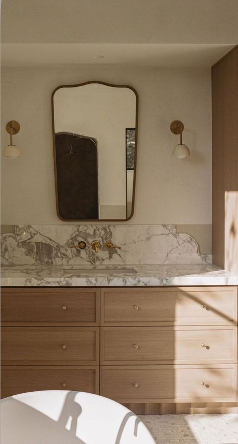 One Vanity Master Bath, April Tomlin Bathroom, Dark Green Bathroom Cabinets Master Bath, Athena Calderone Bathroom, Jake Arnold Bathroom, Narrow Master Bath, French Modern Bathroom, Moody Bathroom Decor, Amber Interiors Bathroom