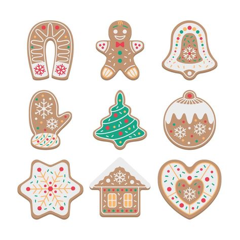 Collection of Cute Gingerbread Cookies with Color Frosting Gingerbread Cookies Colorful, Gingerbread Man Tattoo, Gingerbread Cookies Drawing, Christmas Cookie Art, Cute Gingerbread Cookies, Navidad Aesthetic, Color Frosting, Iced Christmas Cookies, Acnh Christmas