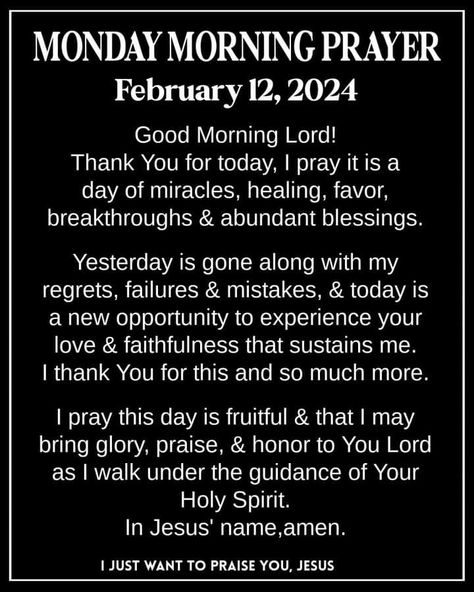 Monday Morning Prayer, Prayers For Strength And Healing, Prayer For Work, Prayers And Blessings, Thank You For Today, Monday Blessings, Prayers For Strength, Morning Blessings, Faith Prayer