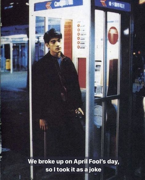 Hongkong Film Photography, Chungking Express, Takeshi Kaneshiro, I Love Cinema, Movie Shots, Phone Booth, Film Inspiration, Cinematic Photography, 인물 사진