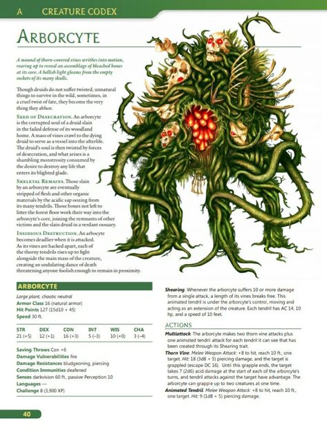 Plant Monsters, Plant Monster, Myths & Monsters, Dnd Races, Dungeons And Dragons 5e, Plant Fungus, Dungeons And Dragons Classes, D D Monsters, Dnd 5e Homebrew