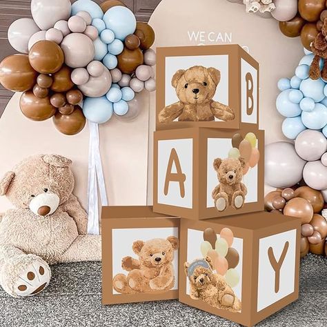 Amazon.com: RUBFAC Baby Boxes for Baby Shower, Teddy Bear Baby Shower Boxes for Gender Reveal Party Decorations, Brown Baby Boxes Letters Blocks for Bear Party Favors : Toys & Games Bear Party Favors, Baby Shower Teddy Bear, Baby Shower Box, Gender Reveal Party Decorations, Teddy Bear Baby Shower, Bear Party, Brown Babies, Baby Box, Baby Bear Baby Shower