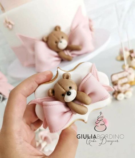 Baby Shower Sweets, Idee Babyshower, Teddy Bear Party, Teddy Bear Cakes, Mini Tortillas, 1st Birthday Cakes, Baby Birthday Cakes, Pretty Cookies, Bear Party