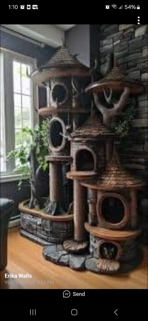 Gothic Cat Tree, Deco Entree, Cat Tree Ideas, Diy Cat Tower, Unique Cat Trees, Tiki Cat, Cat Shelters, Cat Tree Designs, Cats Pajamas