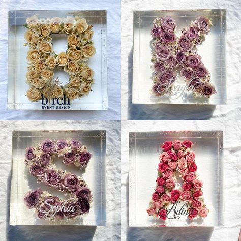 Resin Flower Preservation Ideas, Resin Flower Preservation, Diy Resin Flowers, Letter Resin, Resin Block, Girls Work, Resin Box, Floral Preservation, Resin Crafts Tutorial