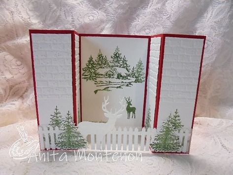 Bridge Card, Handmade Christmas Cards, Fancy Fold Card Tutorials, Christmas Sentiments, Christmas Card Crafts, Fold Cards, Stampin Up Christmas, Fancy Fold Cards, Fancy Folds