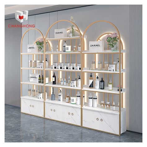 Salon Products Display, Skincare Shop, Store Shelves Design, Showroom Decor, Spa Interior Design, Pharmacy Design, Shelf Rack, Showroom Interior Design, Retail Shelving