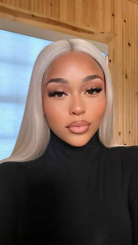 Straight From the Runway: Styling Tips for Straight Wigs — Tasha Brown Jordyn Woods Makeup, Front Lace Wigs, Blonde Hair Extensions, Straight Wigs, Curly Hair Wig, Nude Makeup, Hair Crush, Makeup For Black Women, Straight Wig