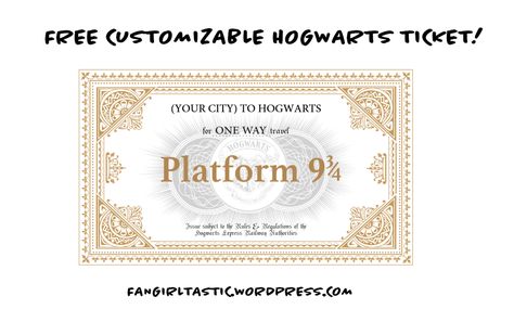 FREE Customizable Hogwarts Ticket Hogwarts Ticket, Harry Potter Ticket, Hogwarts Express Ticket, Hogwarts Train, Harry Potter Train, Harry Potter Movie Night, Hogwarts Express Train, Harry Potter Printables Free, Ticket Printable