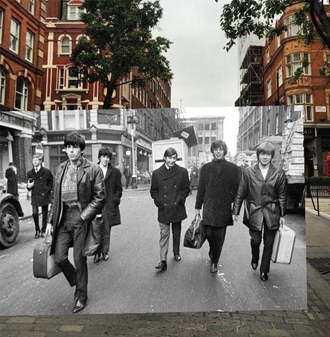 Historic Scenes Merged With The Present By Nick Sullivan | Bored Panda Photo Merge, Then And Now Photos, A Level Photography, Montage Photo, Historical Images, A Moment In Time, London Photos, A Level Art, Time Photo