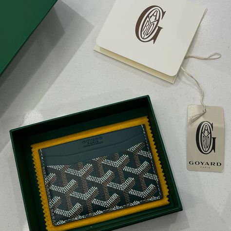 goyard st. louis green card holder bag authentic luxury monte carlo Green Goyard Card Holder, Goyard Card Holder, Mens Luxury Lifestyle, Green Clean, Green Box, Leather Accessory, Green Cards, Fancy Bags, Future Lifestyle