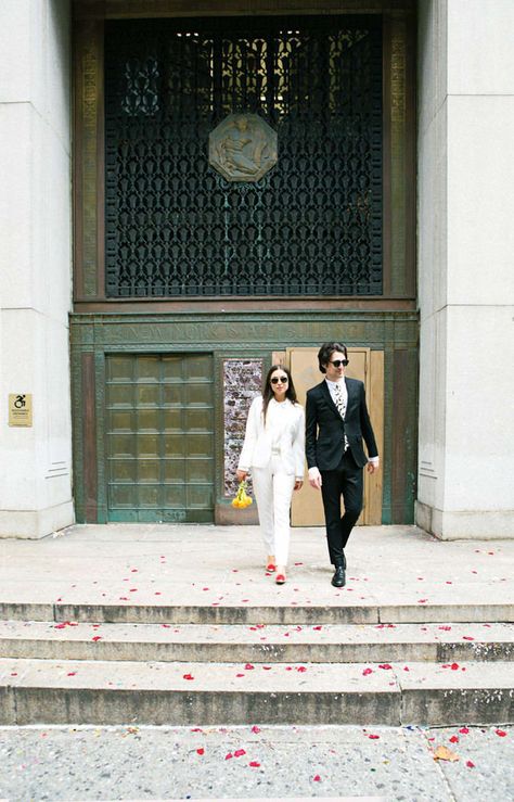 Unique Wedding Ideas 2018 For The Unconventional Bride Nyc City Hall Wedding, City Hall Wedding Photos, Unconventional Wedding, City Hall Wedding, Celebrity Homes, Wedding Budget, Ceremony Inspiration, Wedding Hall, Courthouse Wedding