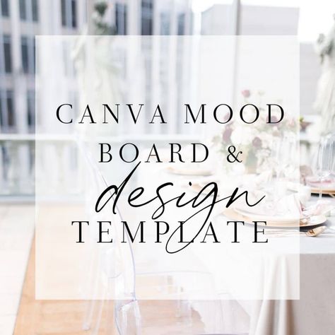 Canva Mood Board + Wedding Design Blueprint Template Wedding Board Planner, Event Mood Board Template, Moodboard Event Planner, Wedding Planner Mood Board, Wedding Planner Branding, Becoming An Event Planner, Free Wedding Planner Printables, Wedding Planner Binder, Free Wedding Planner