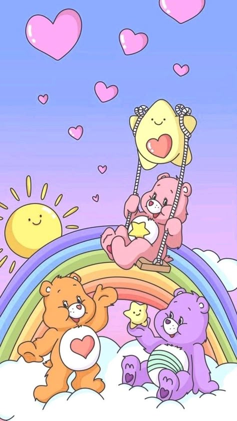 Care Bears Wallpaper, Cartoon Logic, Bear Wallpaper, Care Bear, Care Bears, Cute Wallpaper, Iphone Wallpapers, Teddy Bears, Phone Wallpapers