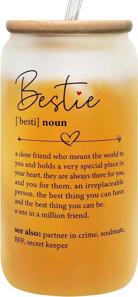 Amazon.com: Birthday Gifts for Women Friendship - Valentines Day Gifts for Friends, Galentines Day Gifts for Friends - Friendship Gifts for Women Friends - Bestie Gifts for Best Friends Women - 16 Oz Can Glass : Home & Kitchen Best Friend Valentines, Friend Valentine Gifts, Valentines Day Gifts For Friends, Galentines Gifts, Friendship Day Gifts, Women Friendship, Secret Keeper, Women Friends, Galentines Day