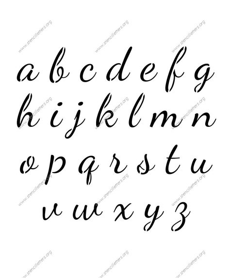 1950s Cursive Script A to Z lowercase letter stencils Abcd Letters, Lowercase Cursive Letters, Uppercase Cursive, Cursive Letters Worksheet, Stencil Lettering, Hand Lettering Alphabet Fonts, Cursive Handwriting Worksheets, Fonts Handwriting Alphabet, Tattoo Fonts Cursive