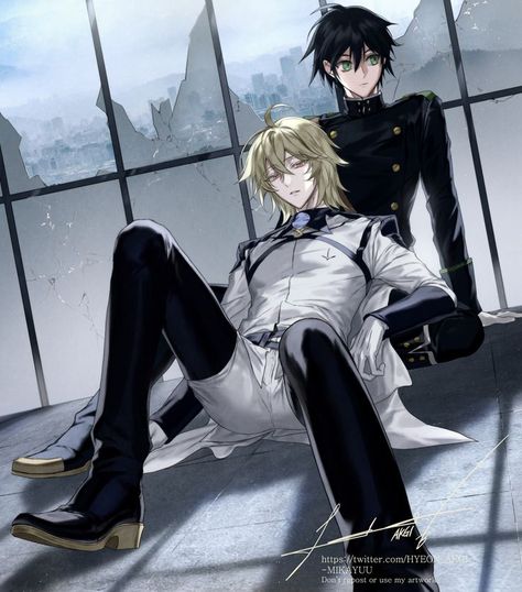 Mika And Yu, Mika Hyakuya, Mikaela Hyakuya, Eyes Artwork, Seraph Of The End, Owari No Seraph, Stray Dogs Anime, Anime Comics, Dark Fantasy Art